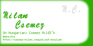 milan csemez business card